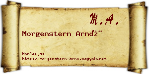 Morgenstern Arnó névjegykártya